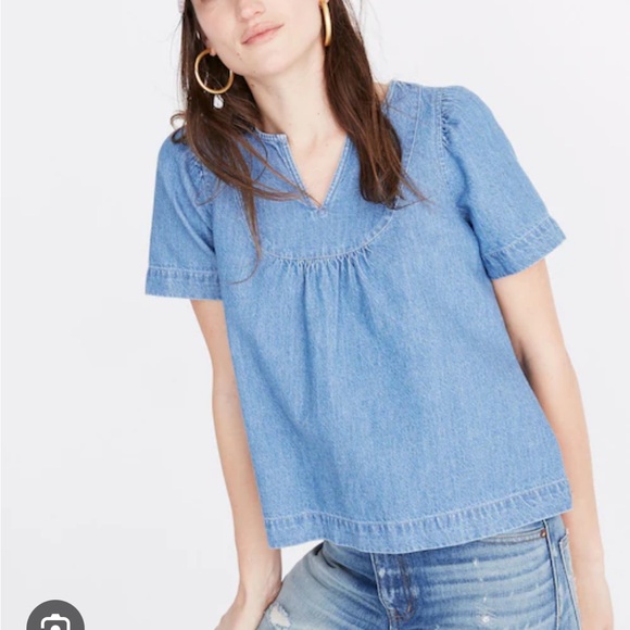 COPY - Denim Popover Swing Top - Picture 1 of 4